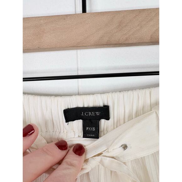 J. Crew White Gauze Maxi Skirt Size XXS Petite Flowy Peasant Tie Waist - Picture 10 of 10
